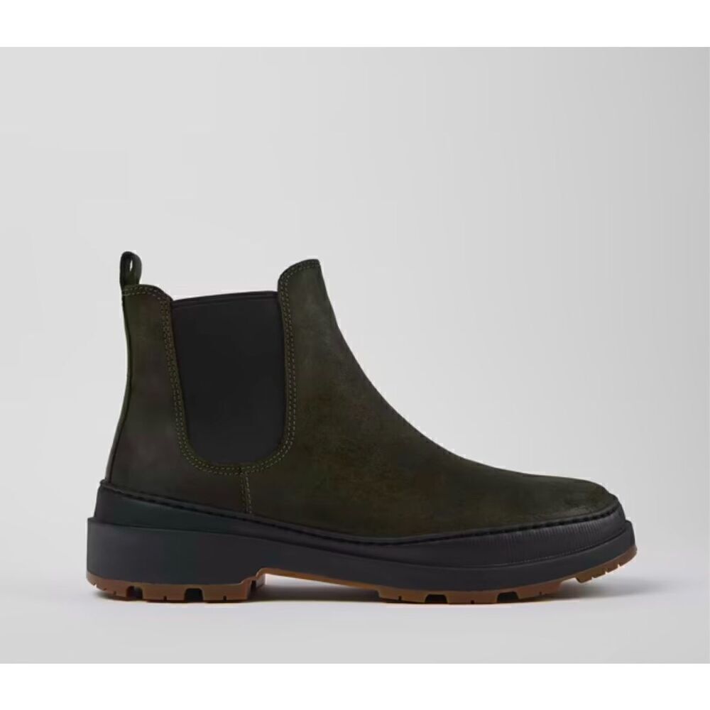 Camper Men’s Brutus Trek MICHELIN Green Gray Nubuck Leather Slip On Ankle Boots